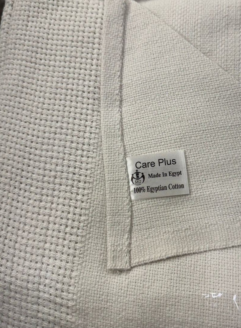 CARE PLUS Thermal medical cotton blanket, mesh bed cover for medical beds and multi-purpose, 100% Egyptian cotton blanket, size 180 x 240 cm - Image 4
